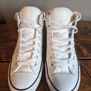 CONVERSE. Chuck Taylors White Leather - Size 10.5 Mens/12.5 Womens